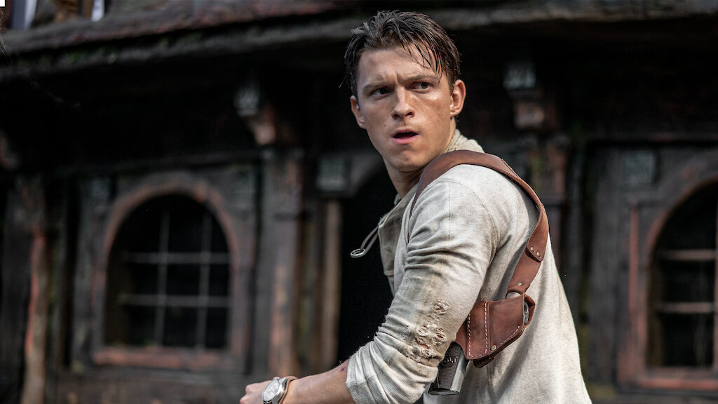 Uncharted, Now Streaming, Netflix, Tom Holland and Mark Wahlberg star in  UNCHARTED, now streaming on Netflix UK/IE., By Netflix